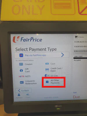 Select &lsquo;All Other Payments&rsquo;