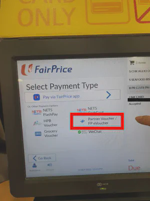 Select &lsquo;Partner Voucher / FP eVoucher&rsquo;
