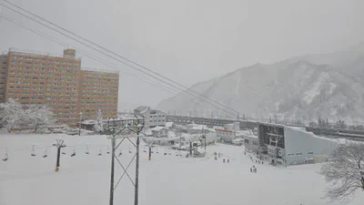 Yuzawa Toei Hotel room overlooks Yuzawa Kogen Ski Resort