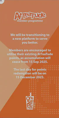 AtTeaTude membership programme ceased [Sep 2025]