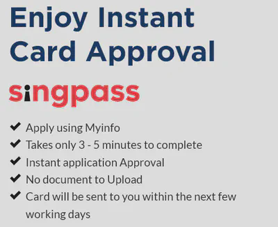 DCS Card Centre sign up with Singpass MyInfo