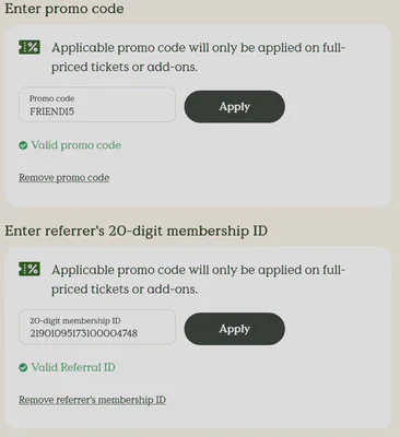 How to apply the promo and referral code.