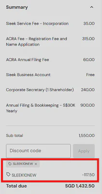 Sleek savings example 1