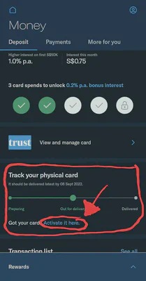 Activate your physical Trust Card here