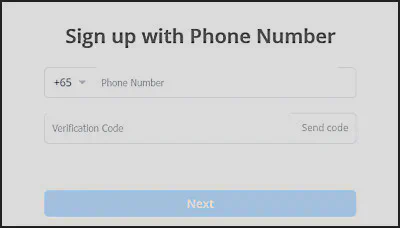 register for a Webull account with your mobile number
