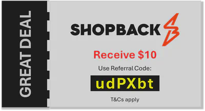 ShopBack 推荐码 udPXbt,新用户可获 S$10 额外 Cashback